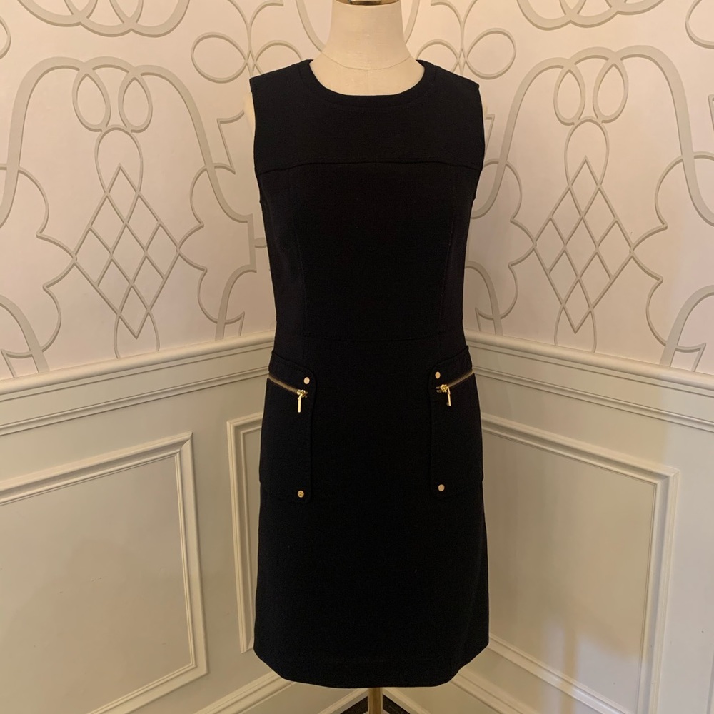 Tory Burch Navy / Gold Detail Knee Length Dress